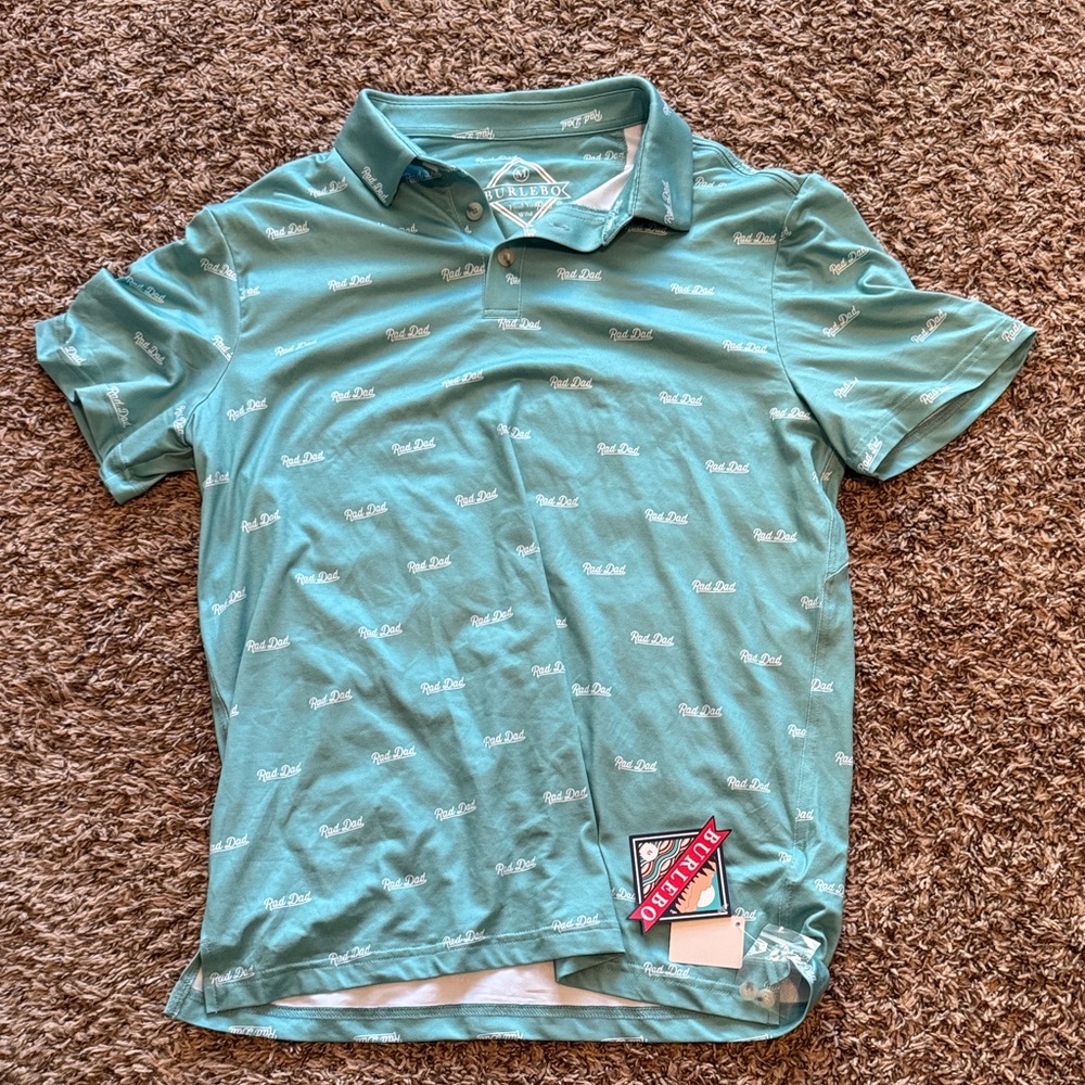 BURLEBO Rad Dad Men's Aqua Polo Shirt